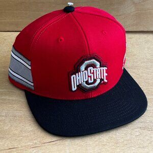 MITCHELL & NESS NCAA OHIO STATE BUCKEYES SIDE STRIPES SNAPBACK HAT NEW